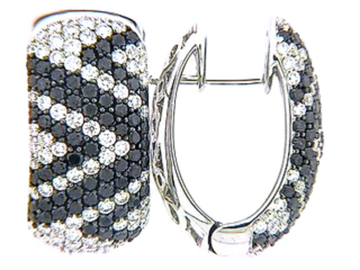 BLACK & WHITE DIAMOND EARRING, 18KW (R/H)