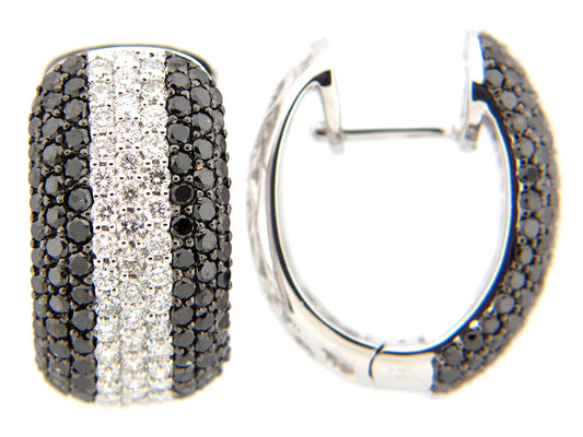 BLACK & WHITE DIAMOND EARRING, 14KW (R/H)