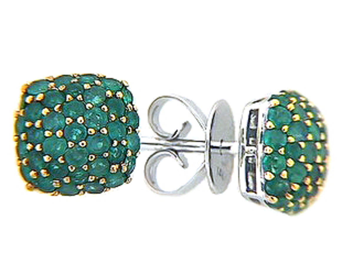 EMERALD EARRING, 14KW (O)