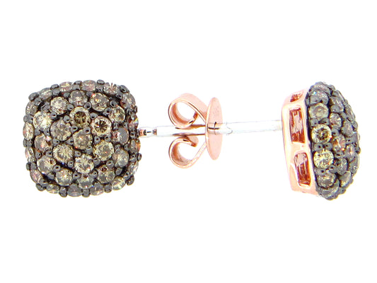 BROWN DIAMOND EARRING, 14KR (N)
