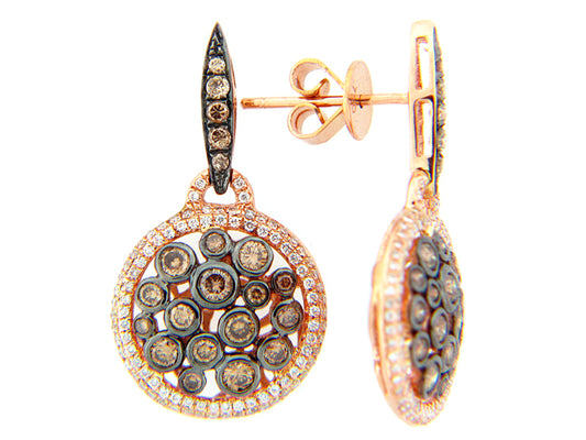 BROWN & WHITE DIAMOND EARRING