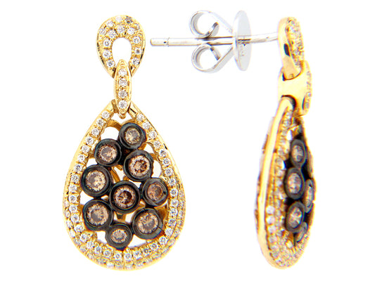 BROWN & WHITE DIAMOND EARRING