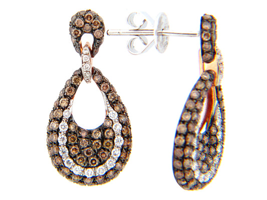 BROWN & WHITE DIAMOND EARRING