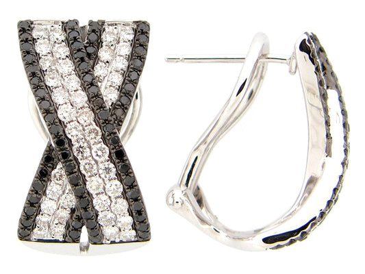 Black White Diamond Earring, 14kw (R/H)