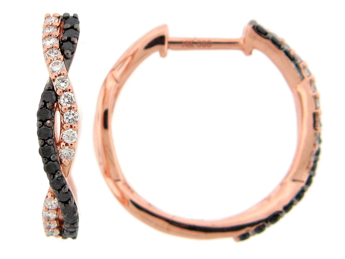 BLACK & WHITE DIAMOND TWIST EARRING