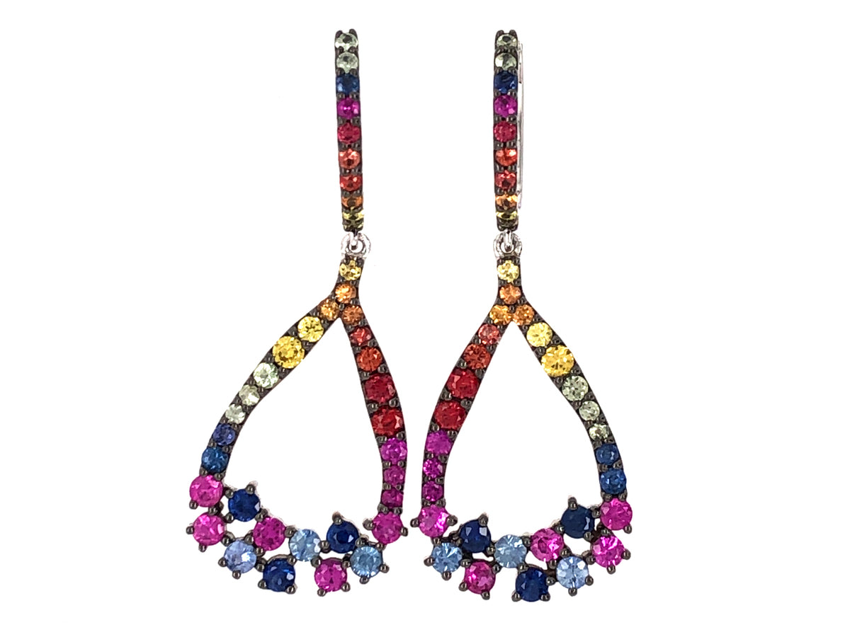 RAINBOW SAPPHIRE DANGLE EARRING