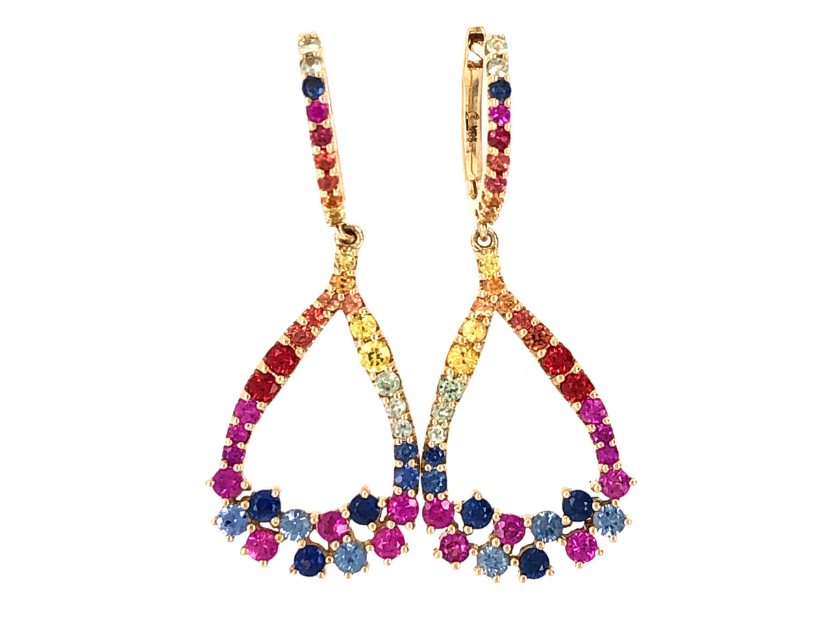 RAINBOW SAPPHIRE DANGLE EARRING