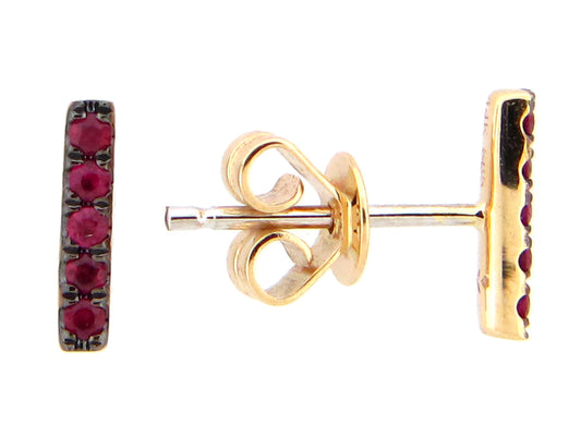 RUBY BAR STUD EARRING