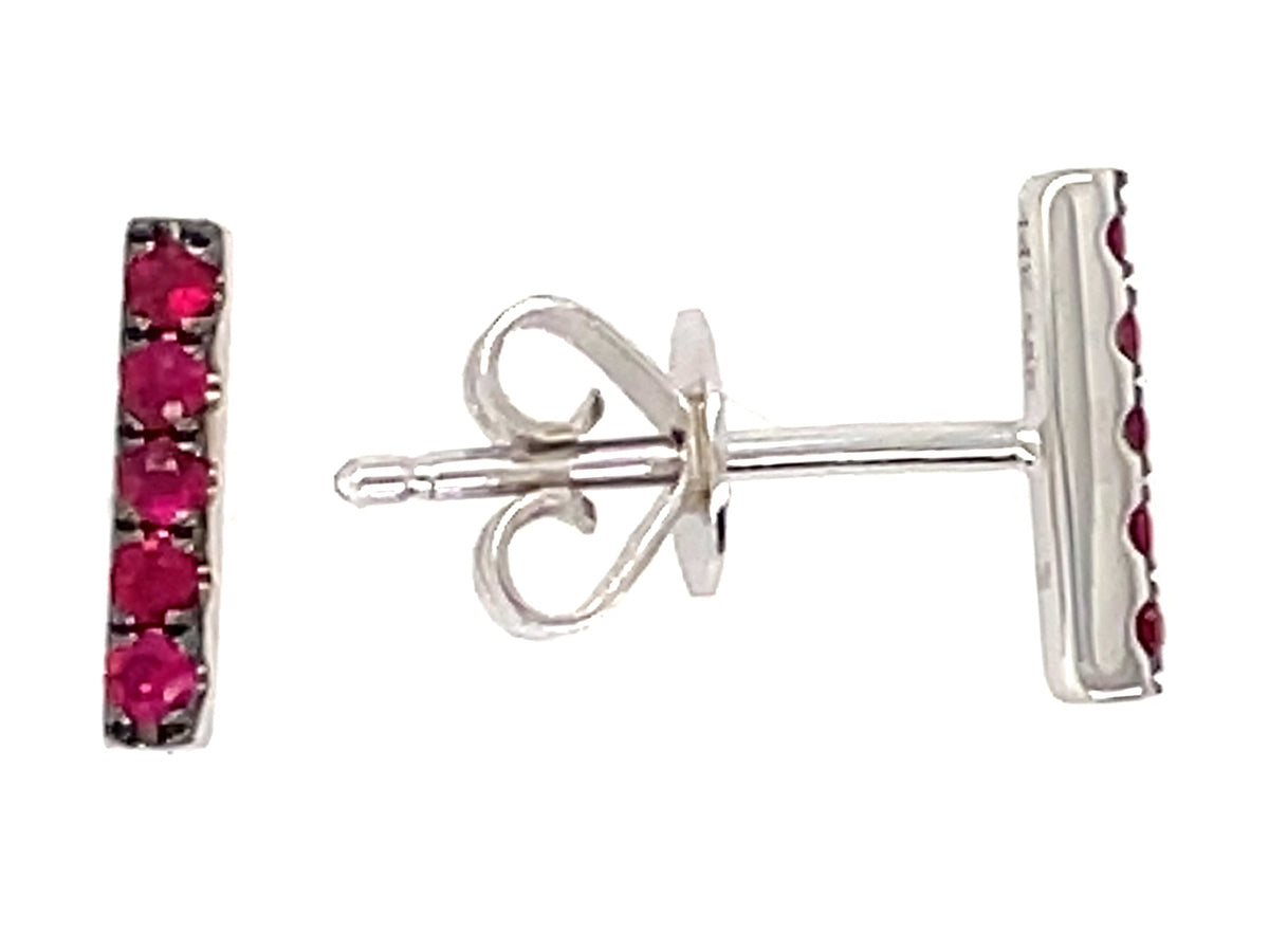 RUBY BAR STUD EARRING