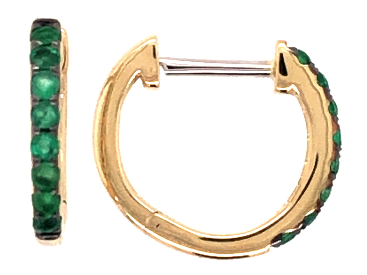 Emerald 13mm Huggy Earring