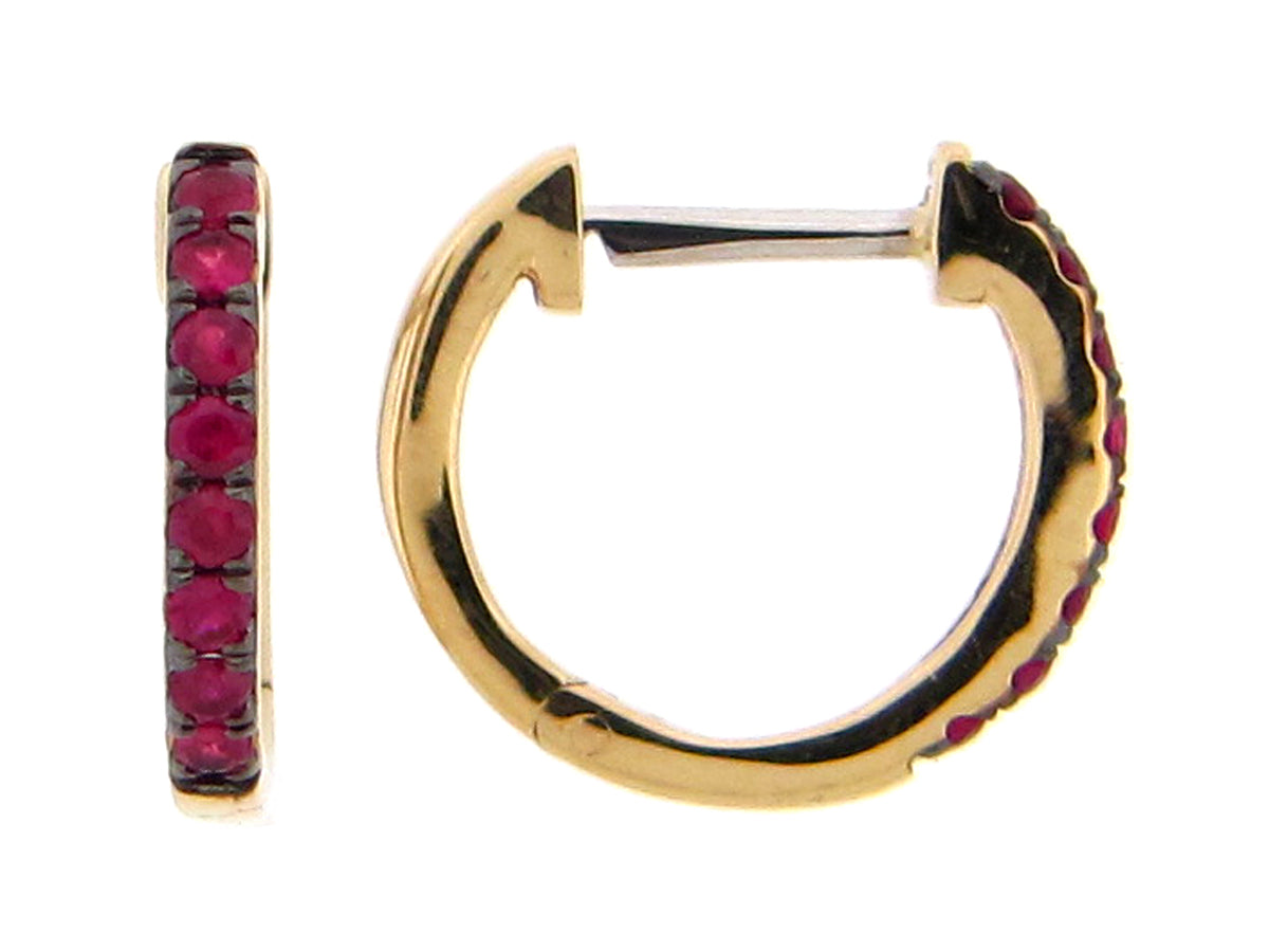 Ruby 13mm Huggy Earring, 14ky (H)