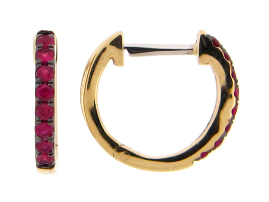 Ruby 13mm Huggy Earring, 18ky (H)
