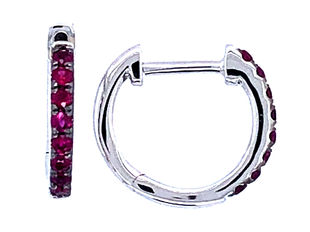 Ruby 13mm Huggy Earring, 14kw (H)