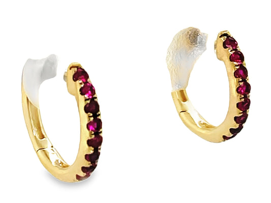 Ruby 13mm Huggy Earring