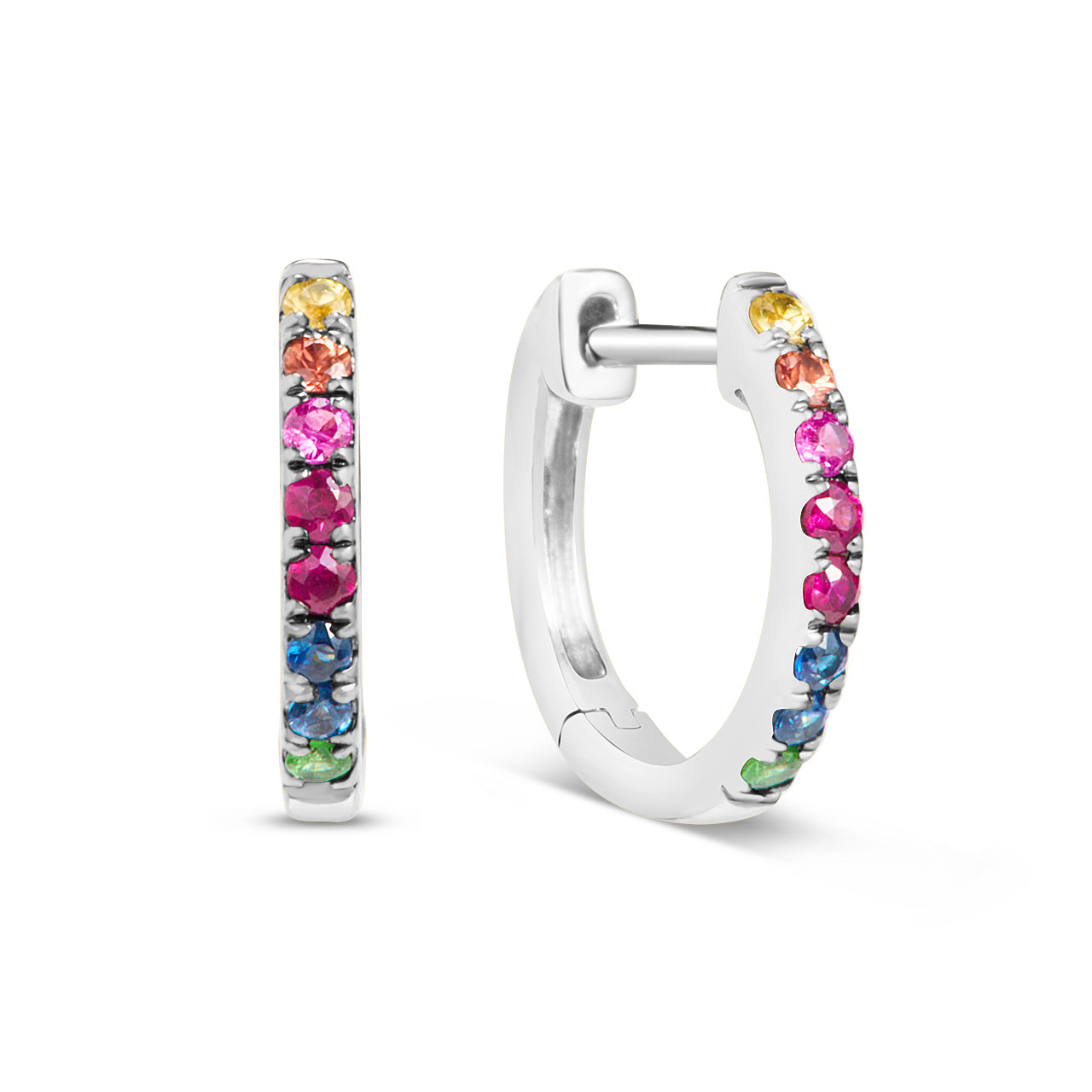 Rainbow Sapphire Essential Huggie Earring