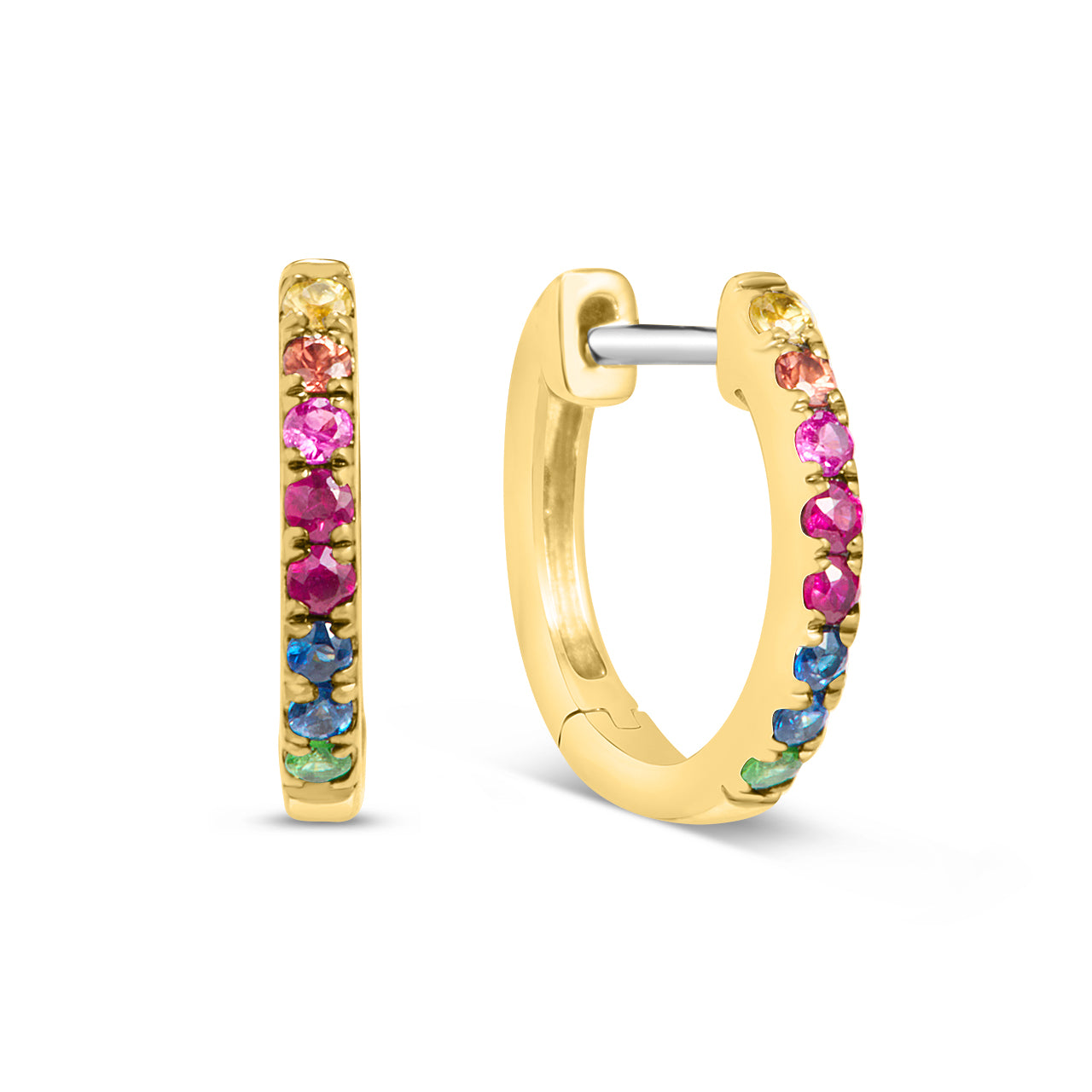 Rainbow Sapphire Essential Huggie Earring