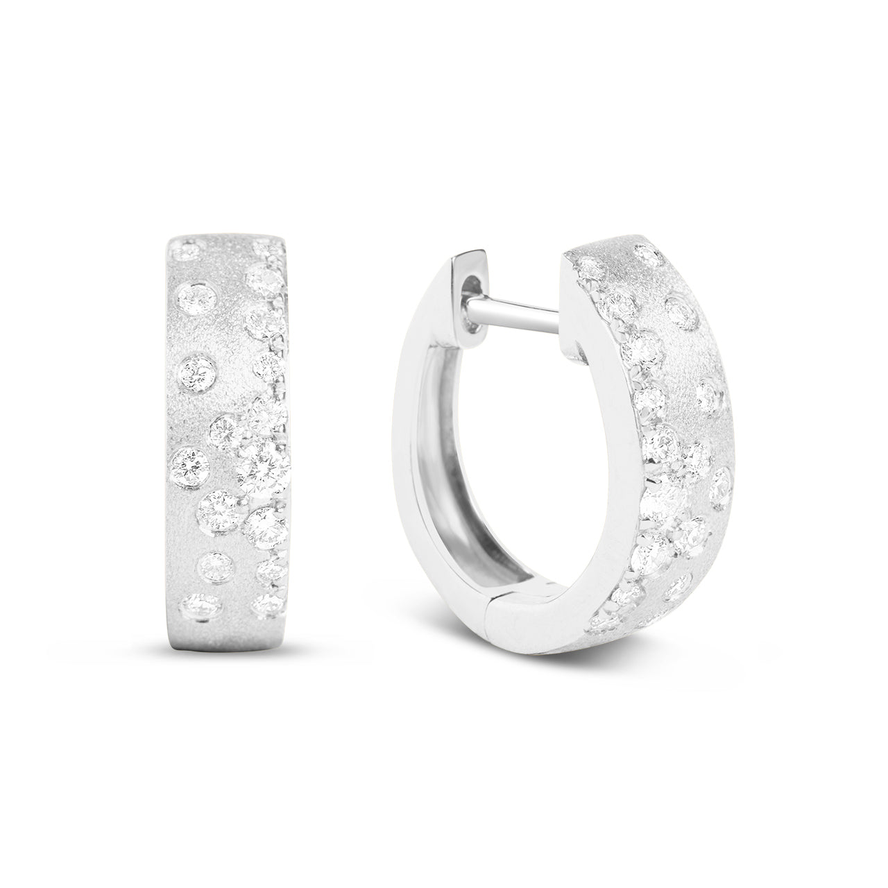 Diamond Confetti 4mm Wide Huggie Earring