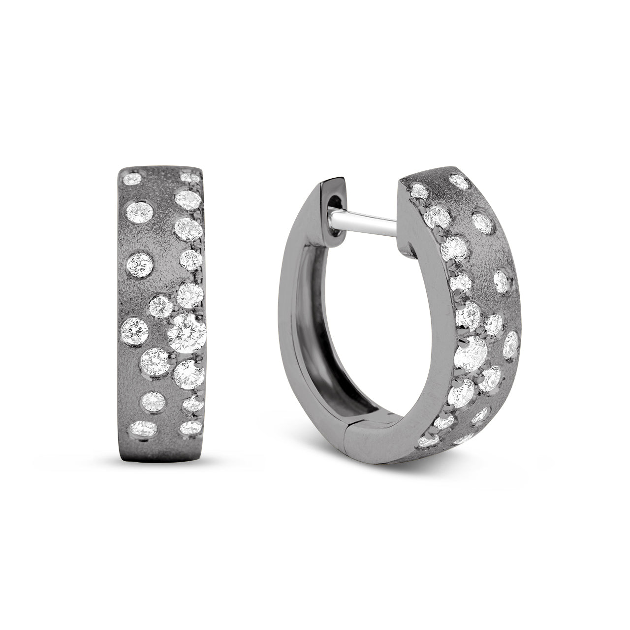 Diamond Confetti 4mm Wide Huggie Earring