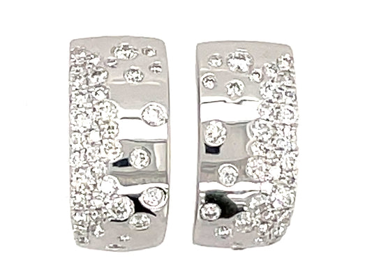 DIAMOND FLUSH SET EARRING, 14KW (N)