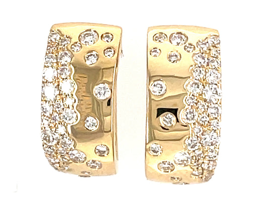 DIAMOND FLUSH SET EARRING, 14KY (N)