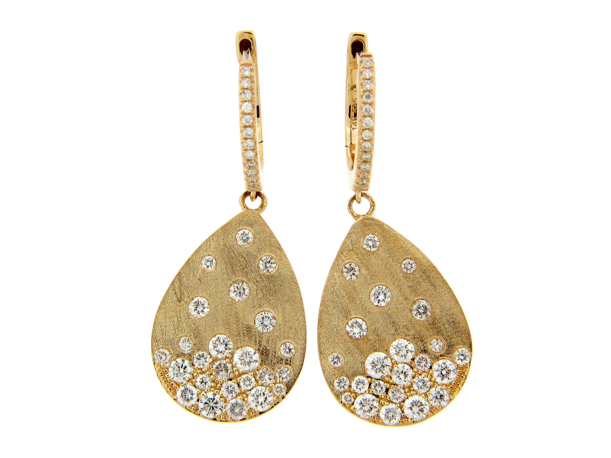 DIAMOND FLUSH SET PEAR DANGLE EARRING