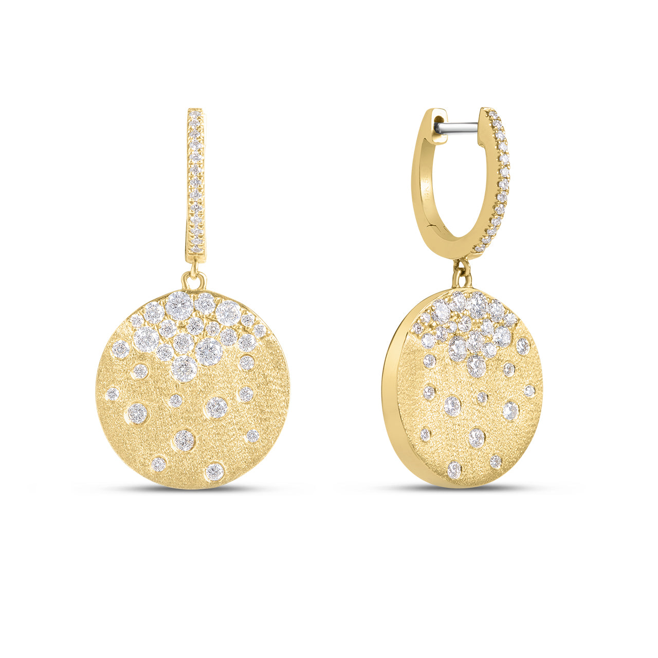 Diamond Confetti Disc Dangle Earring
