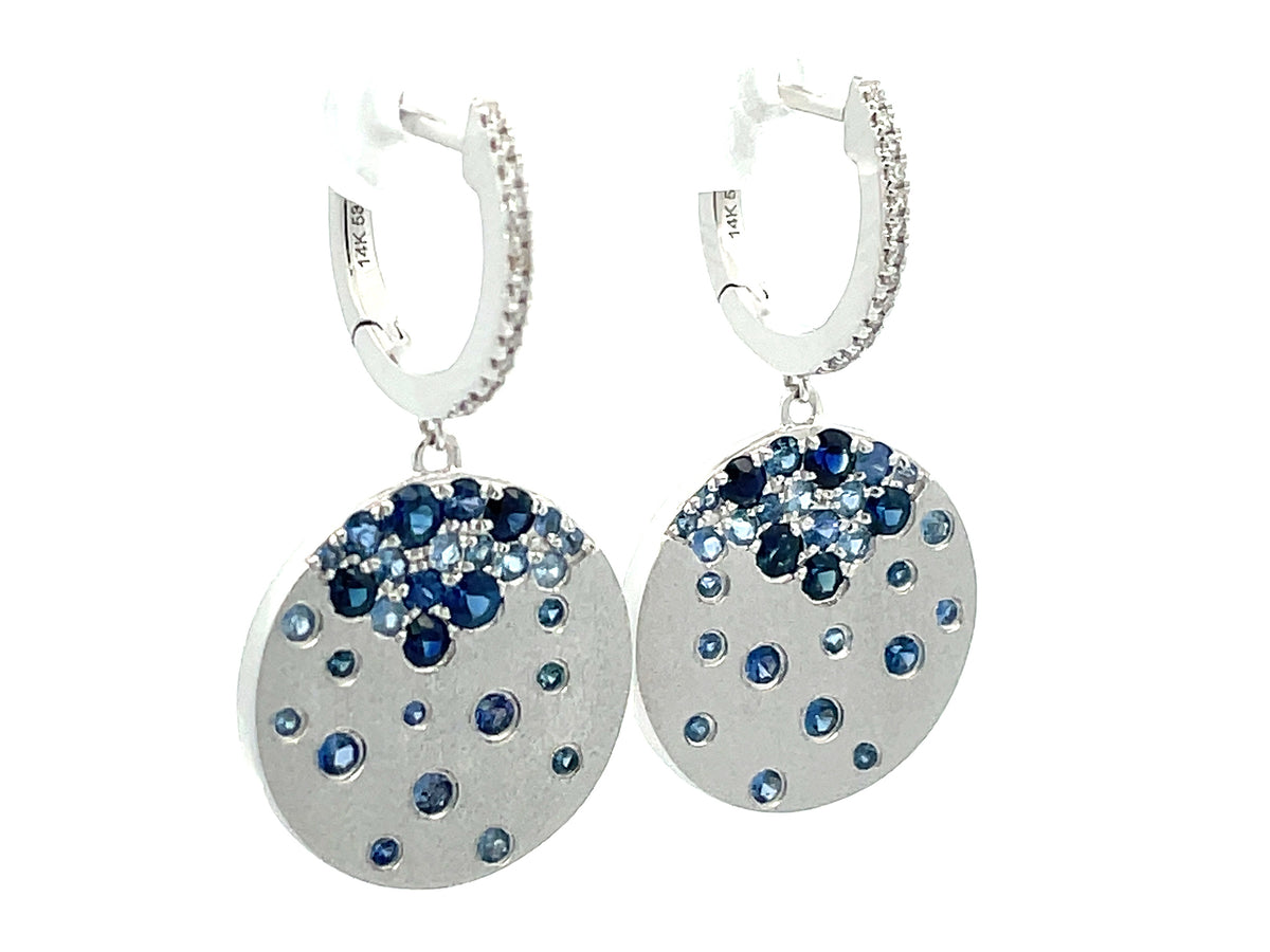 BLUE SAPPHIRE CIRCLE DANGLE EARRING