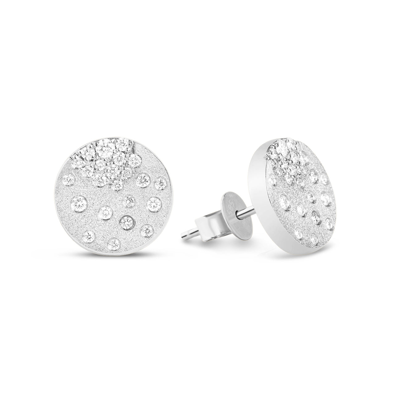 Diamond Confetti Disc Stud Earring