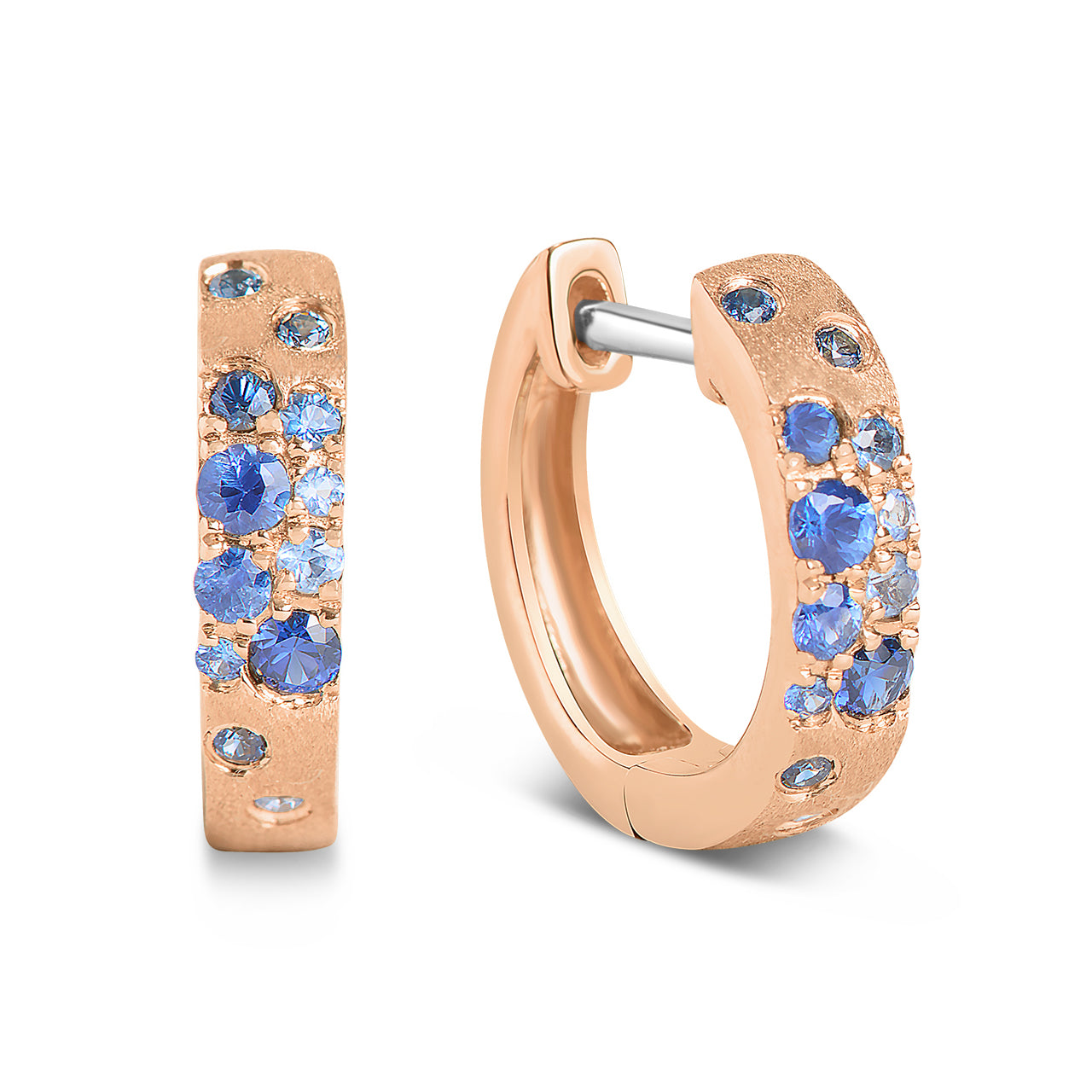 Sapphire Confetti 3.1mm Wide Huggie Earring