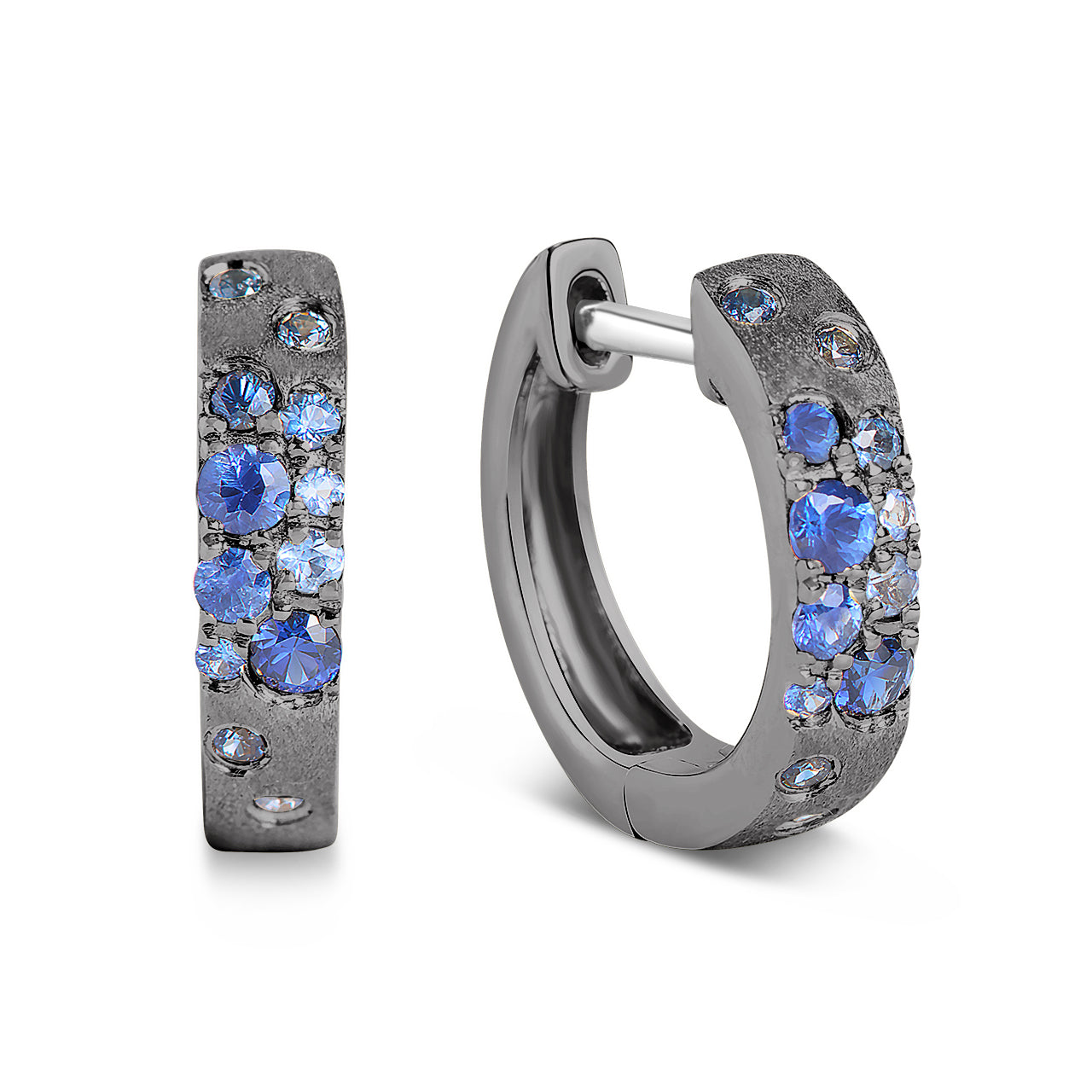 Sapphire Confetti 3.1mm Wide Huggie Earring