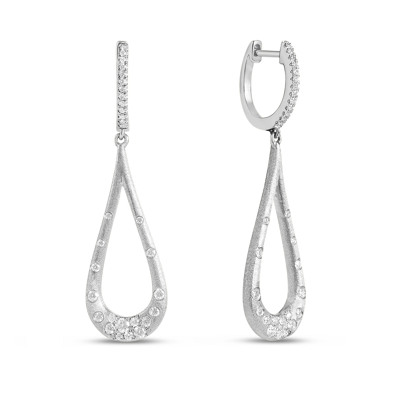 Diamond Confetti Teardrop Dangle Earring