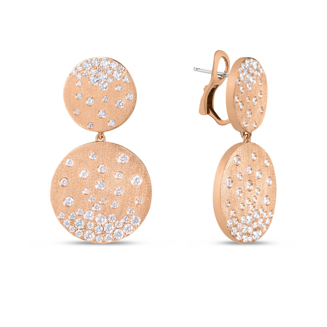 Diamond Confetti Double Disc Drop Earring