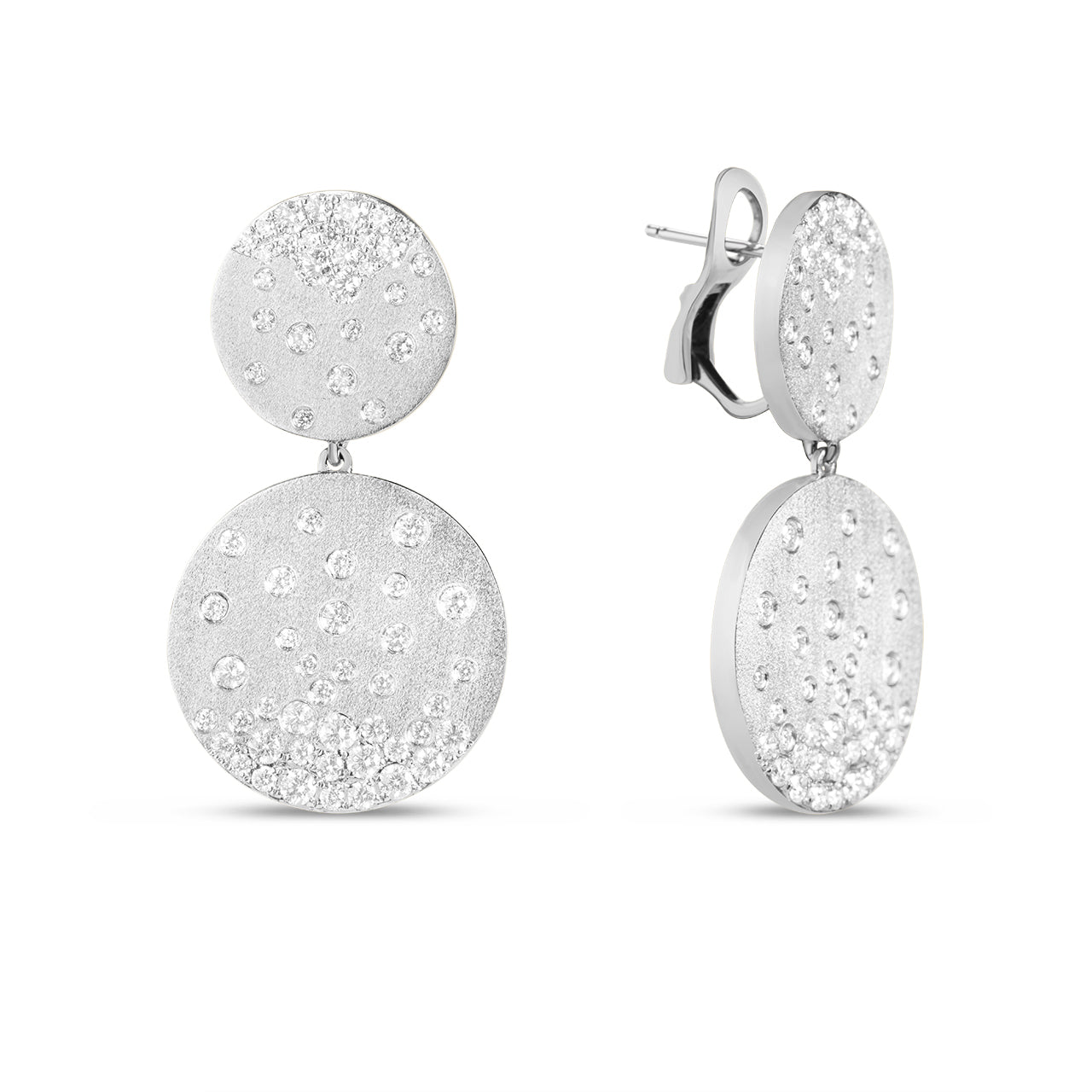 Diamond Confetti Double Disc Drop Earring
