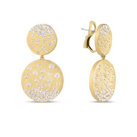 Diamond Confetti Double Disc Drop Earring