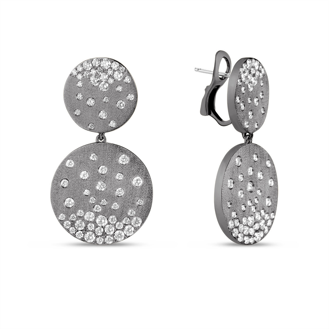 Diamond Confetti Double Disc Drop Earring