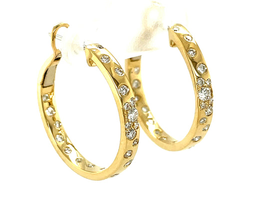 DIAMOND CONFETTI 25MM CLIP TOP HOOP EARRING