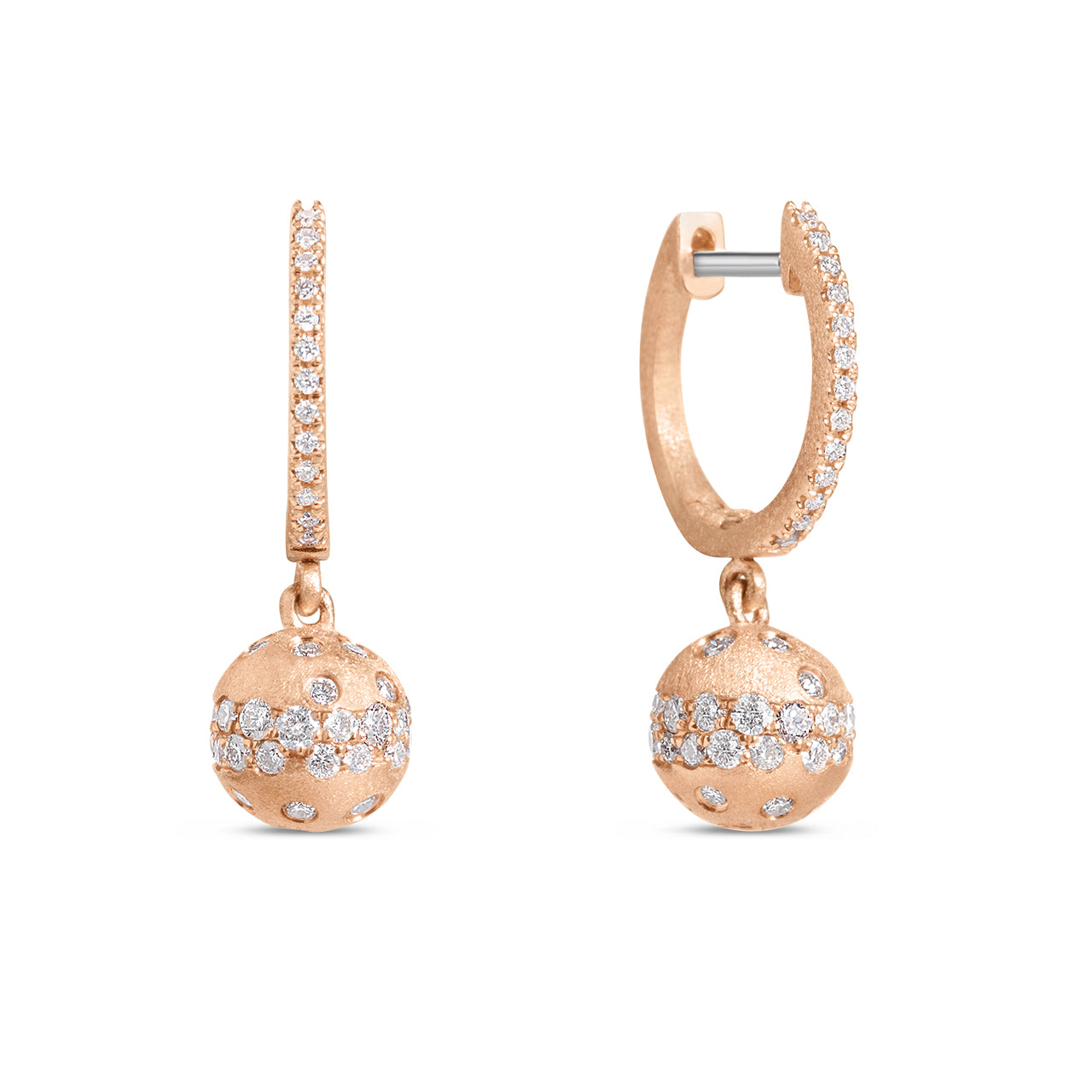 Diamond Confetti Ball Dangle Earrings