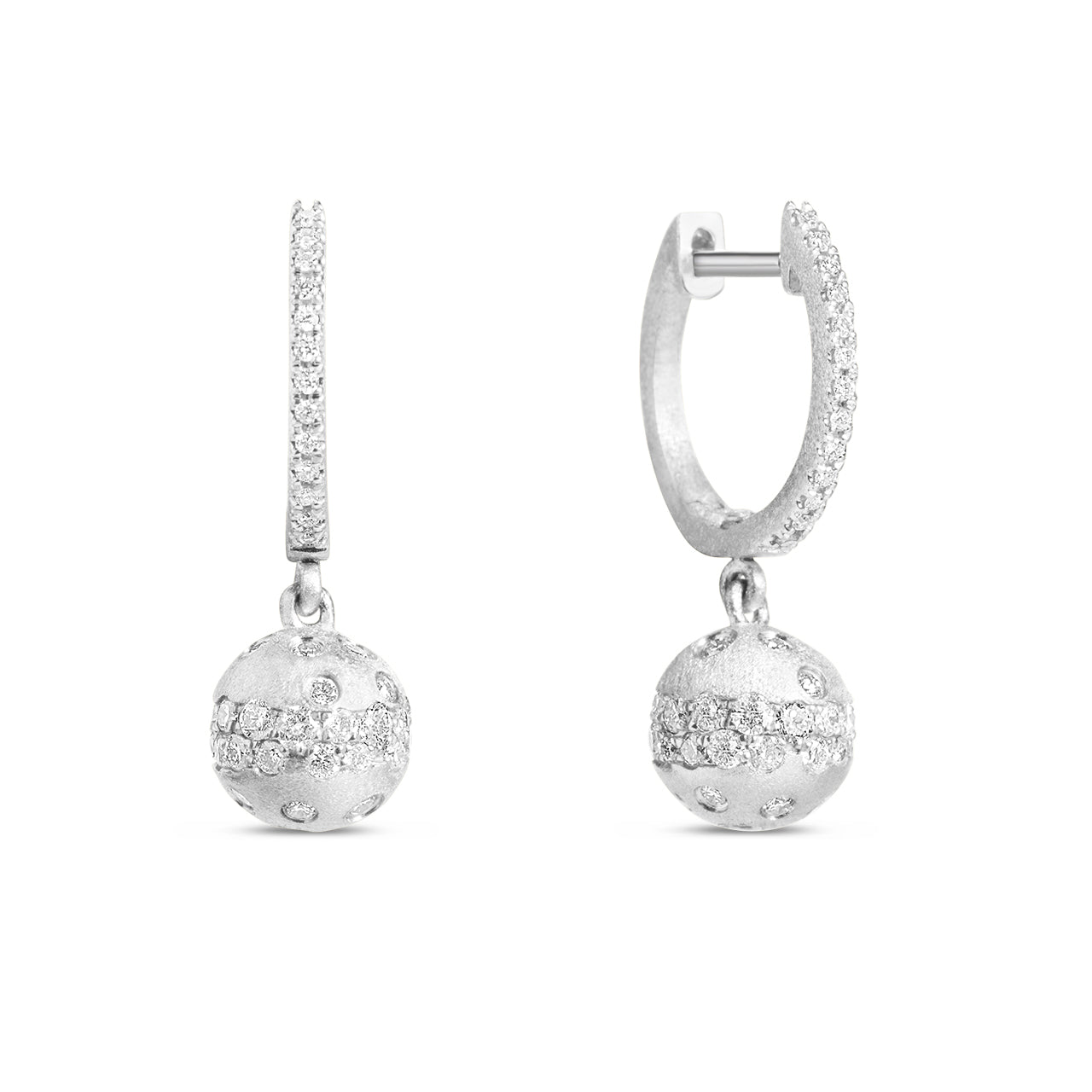 Diamond Confetti Ball Dangle Earrings