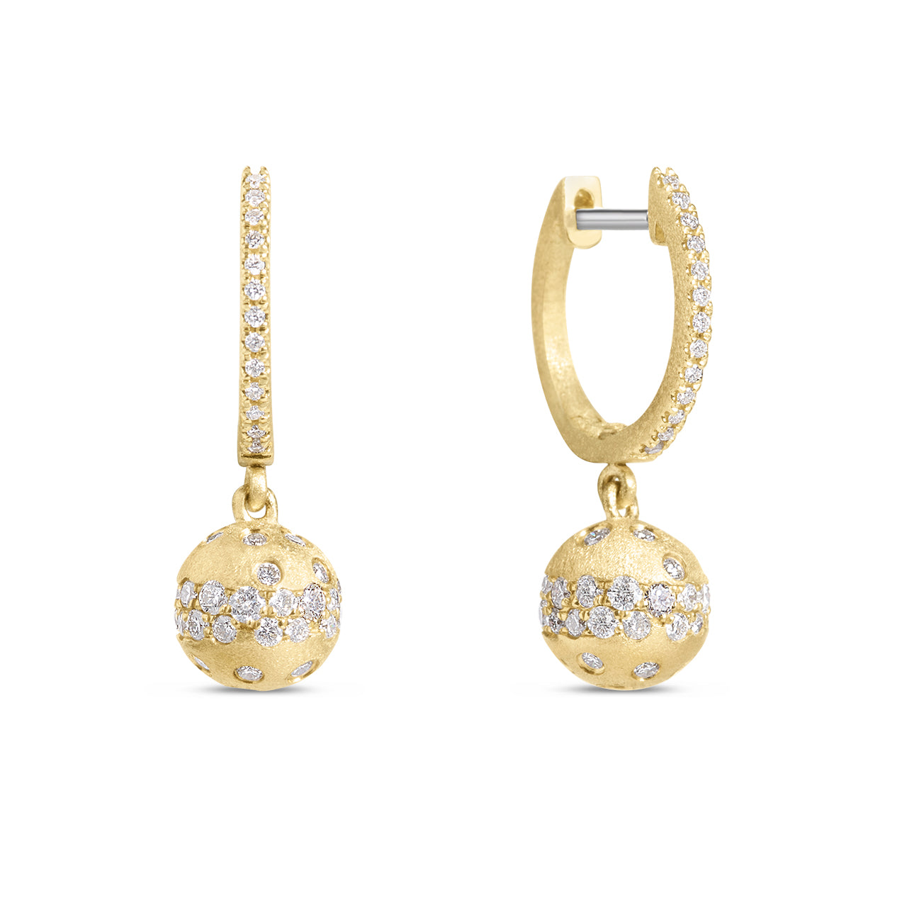 Diamond Confetti Ball Dangle Earrings