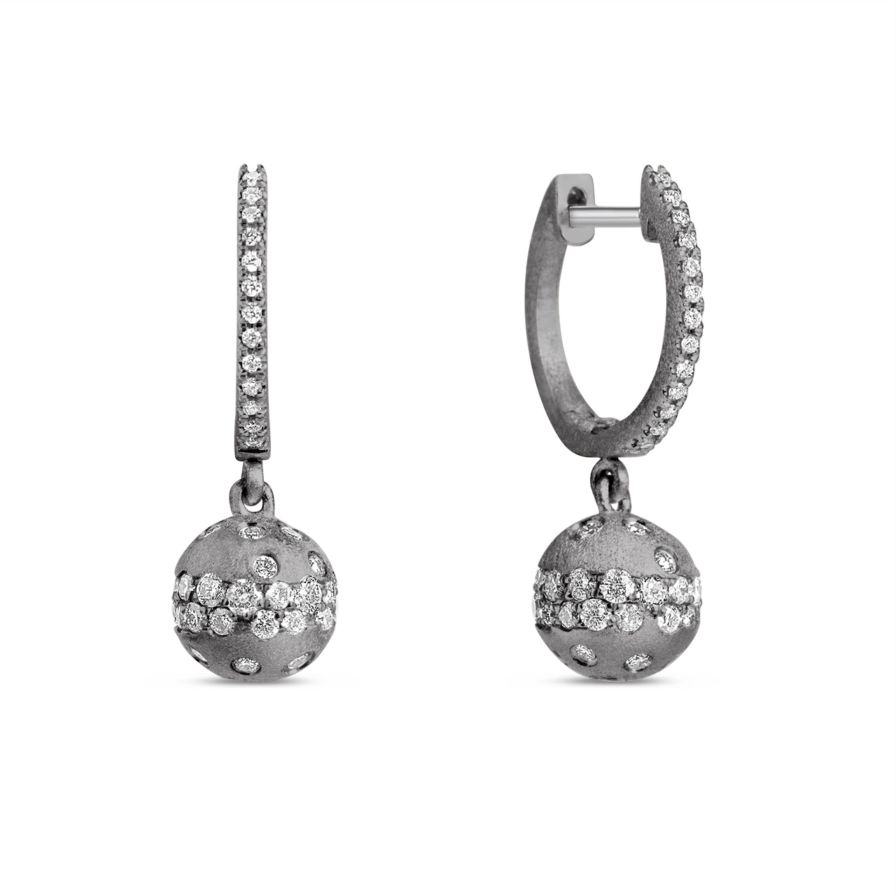 Diamond Confetti Ball Dangle Earrings
