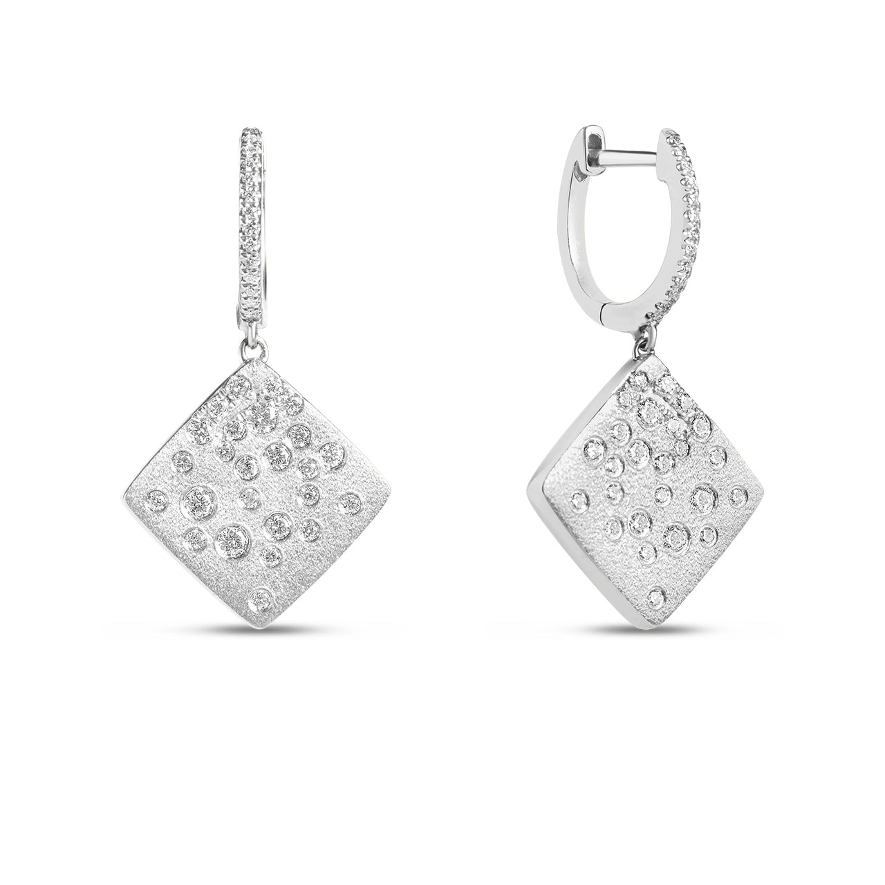 Diamond Confetti Square Dangle Earring