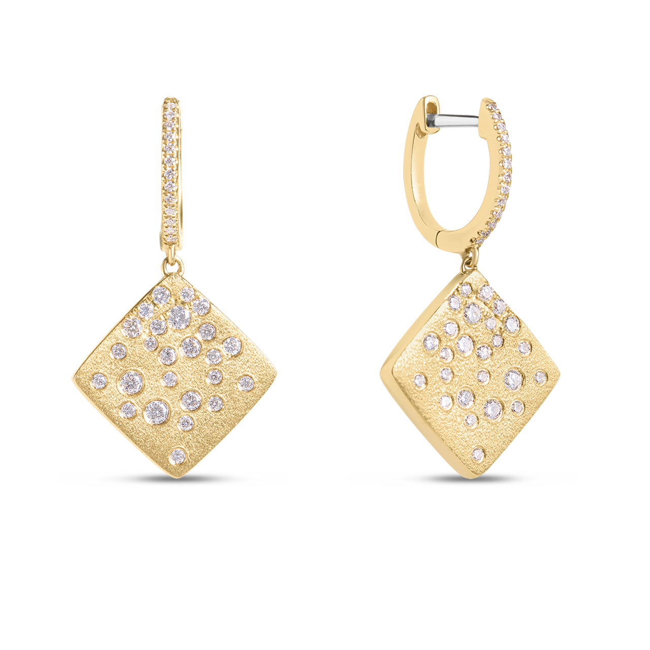 Diamond Confetti Square Dangle Earring