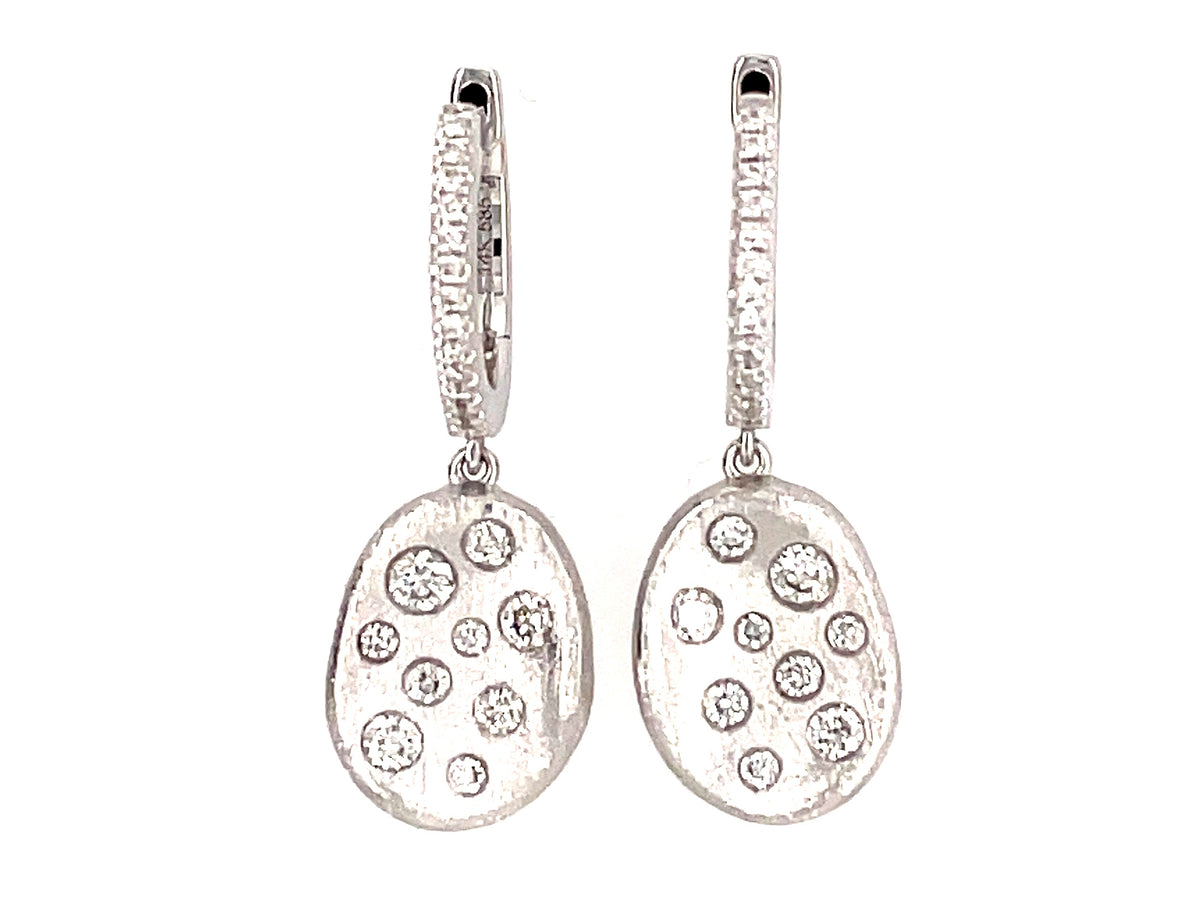 DIAMOND ROUNDS FLUSH SET DANGLE EARRING