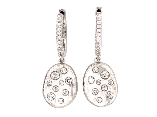DIAMOND ROUNDS FLUSH SET DANGLE EARRING