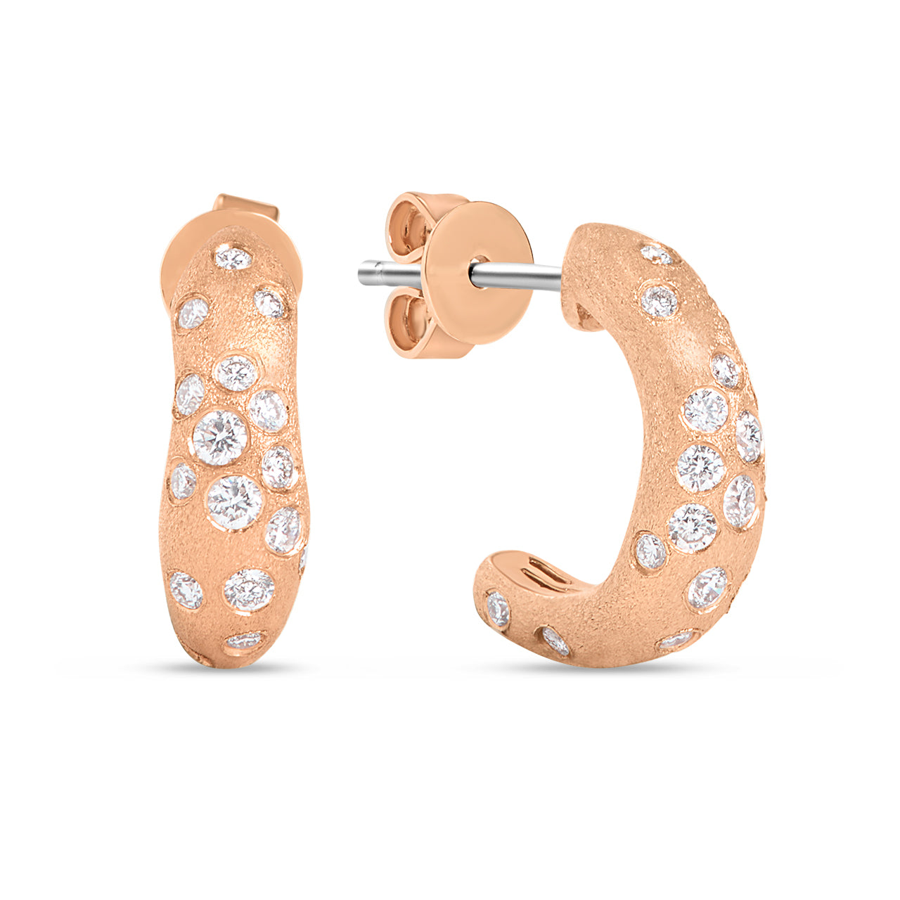 Diamond Confetti Artisan Huggie Earrings