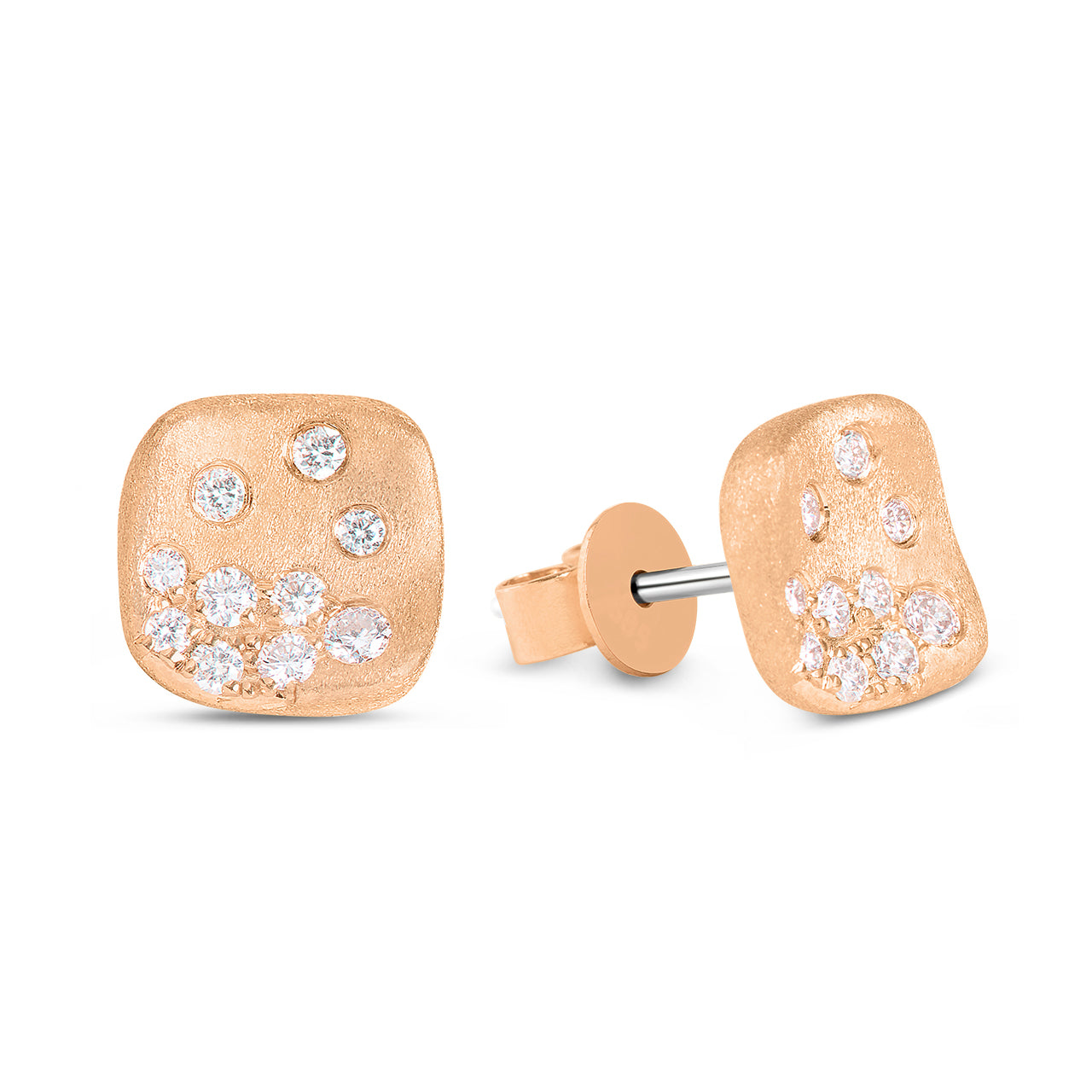 Diamond Confetti Artisan Cushion Stud Earring