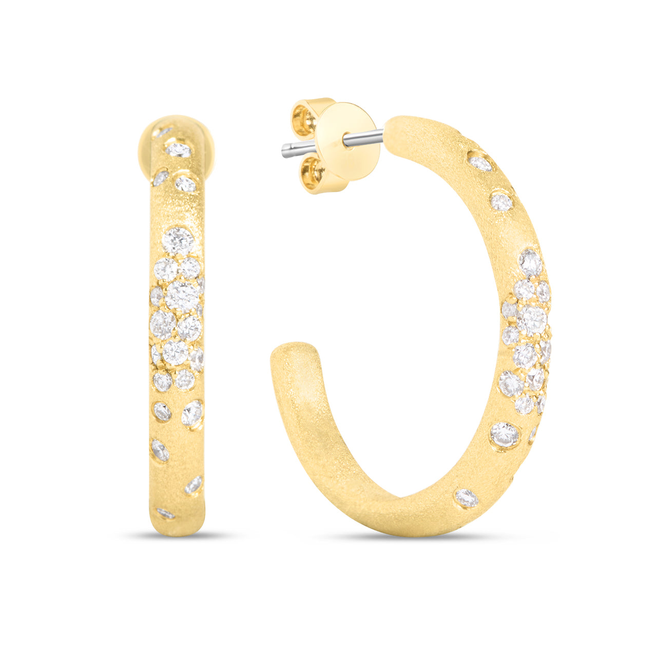 Diamond Confetti J Hoop Earring