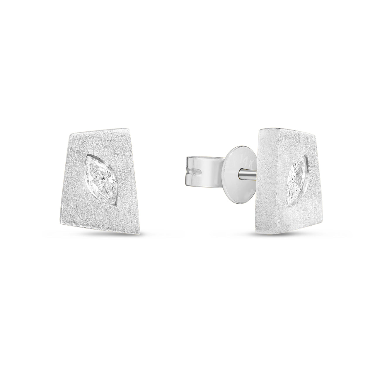 Diamond Marquise Trapezoid Stud Earring