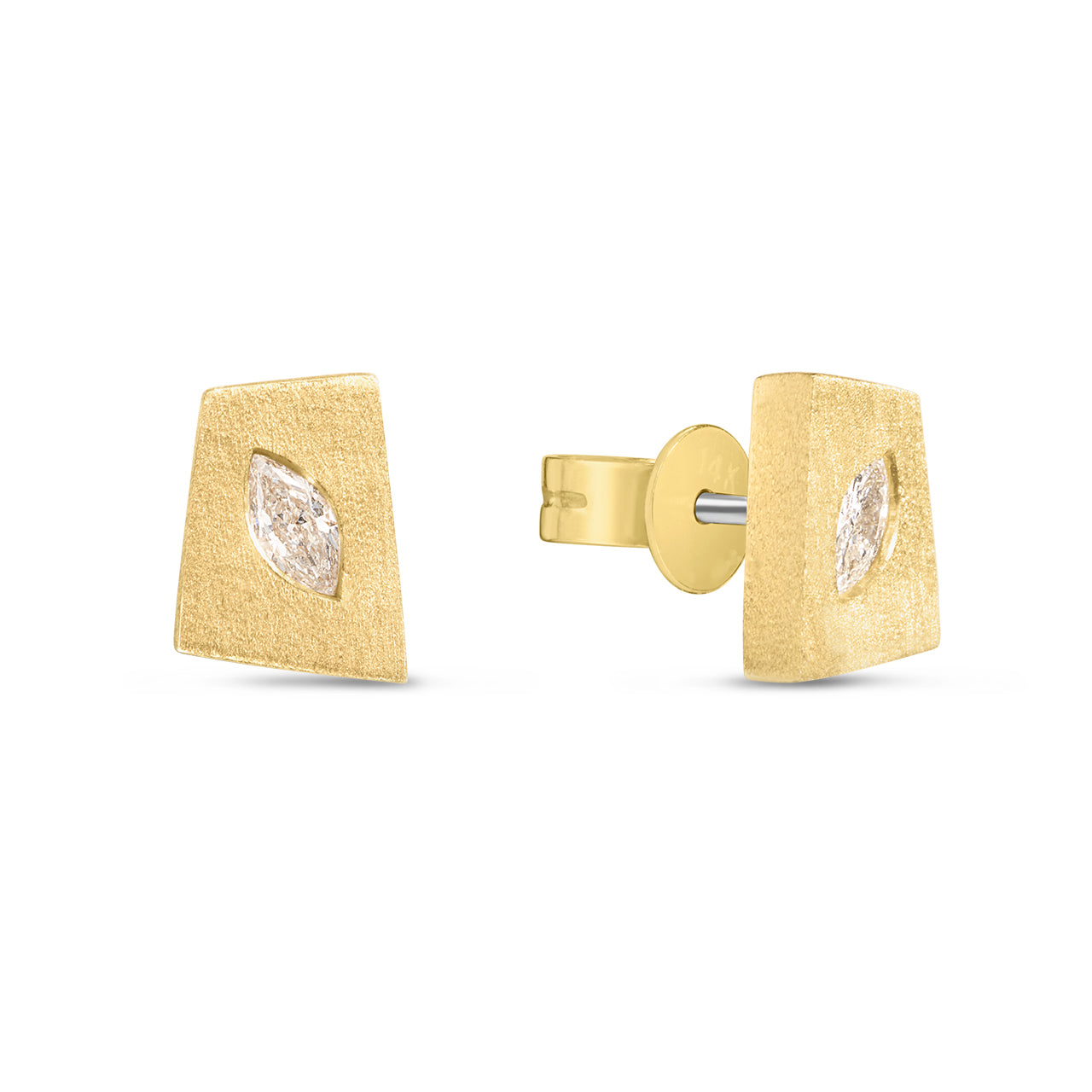 Diamond Marquise Trapezoid Stud Earring