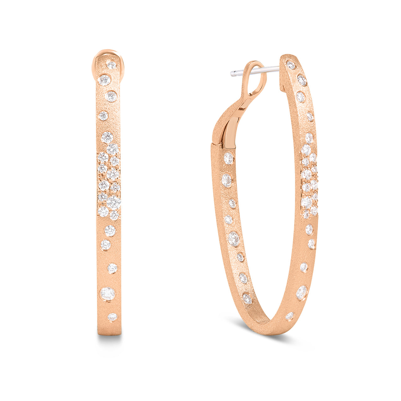 Diamond Confetti Oval Hoop Earring